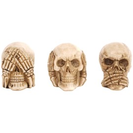 mtb more energy Decorative Skull Figurines "Hear Nothing, See Nothing, Say Nothing" - Set of 3 Skulls - Height 5.5 cm - Decoration Living Table Decoration
