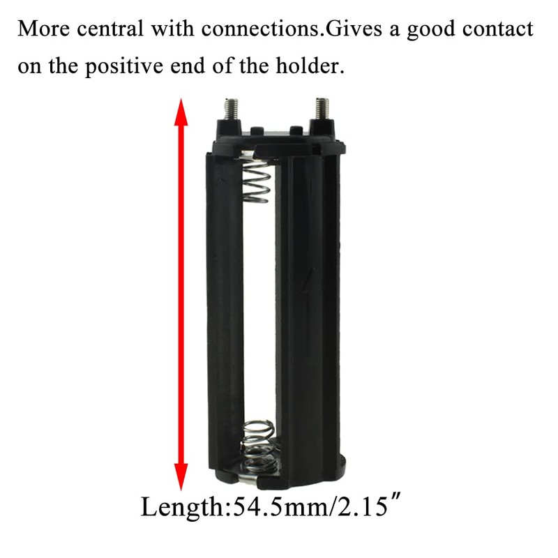 Hahiyo 3xAAA Cylindrical Battery Holder Black Adapter Tube Case Not
