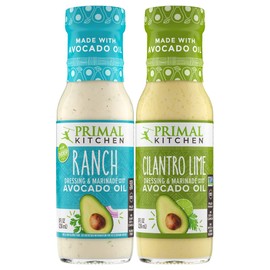 Primal Kitchen Ranch Dressing & Marinade and Cilantro Lime Dressing & Marinade, Made with Avocado Oil and Cage-Free Eggs, 8 Fluid Ounces, Variety Pack of 2