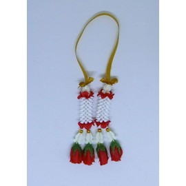 FUSAP Thai Rose Jasmine Garland Fabric Flowers (Red)