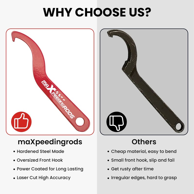 maXpeedingrods Spanner Wrench Set Universal C Spanner Hook Wrenches Coilover