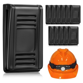 12 Pack Hard Hat Light Clips for Headlamp, Hardhat Light Holder, Helmet Clips for Headlamp, Anti-Slip Stable Full Brim Hard Hat and Helmets Accessories, Black