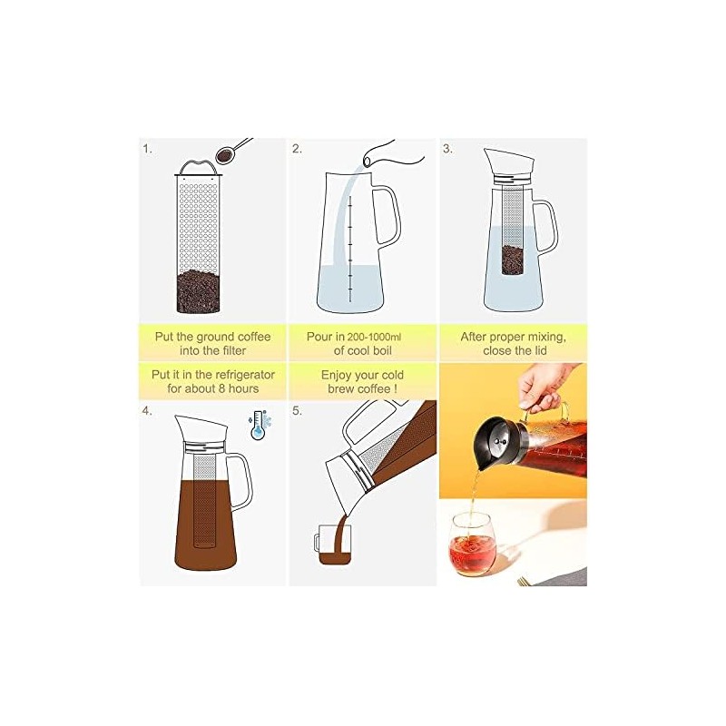 VASA NAMA 1.2L Cafetera Cold Brew, Vidrio de Primera Calidad