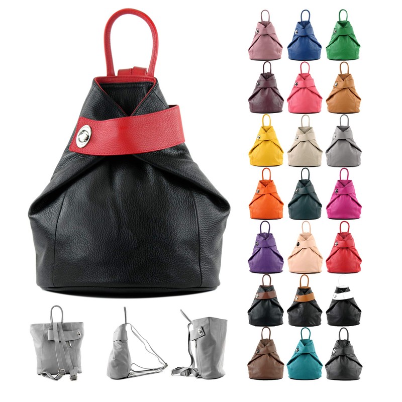 modamoda de - T179 - Italian Women's Leather Backpack Bag,