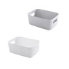 Multi-purpose plastic storage basket large gray 3ea