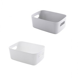 Multi-purpose plastic storage basket large gray 3ea