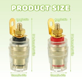 EPLZON 4 mm Banana Plug Socket Connection Pole Clamp for Audio Amplifier Speaker Terminal Plug (35 x 12 mm, Pack of 4)