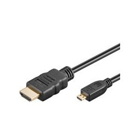 BIGtec High Speed 1.5 m Micro HDMI Cable with Ethernet HDMI Micro Cable A/D HDMI Cable 1.50 m 1.5 m High Speed HDMI Cable – HDMI Micro Type D Cable Gold Black 3D Playback – Deep Color HDMI 1.4 Cable