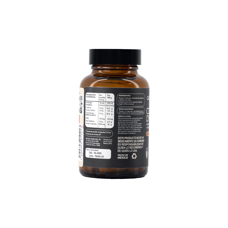 QUENUT | Adaptógeno Orgánico de Hongo Cordyceps en Cápsula Vegana