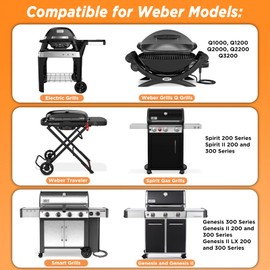 50 Pack Weber Grills Compatible Drip Pans 6415 for Weber Grills Spirit Gas Grills, Q Grills, Genesis and Genesis II LX 200 300 Series Disposable Aluminum Foil Grease Trays 6 x 1.4 x 8.6 Inches
