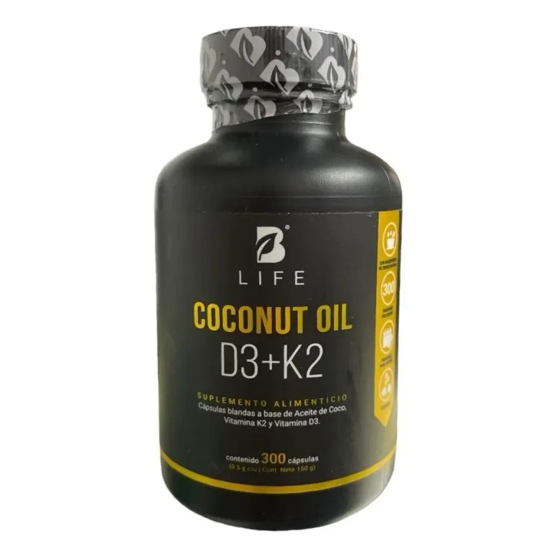 Life Suplemento Aceite Coco D3 K2 300 Cápsulas Sin Sabor