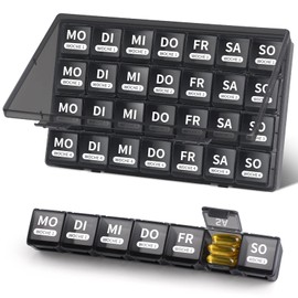 Opret German Pill Box 7 Days Large Compartments Pill Box Month Tablets Weekly Box Pill Box 7 Days Medication Box 7 Days Pill Box 7 Days Pill Box 7 Days Supplement Box Tablets Organiser
