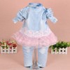 Yao Baby Girls Denim Clothing Sets 3 Pieces Sets T