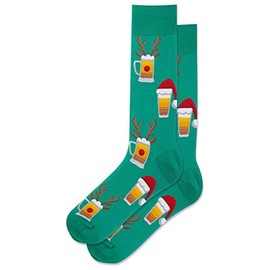 Hot Sox Men's Christmas Beers Socks 1 Pair, Green, Men's 10-13 Shoe