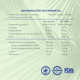 Naturagel Focus Max - Lutena con Zeaxantina y Omega 3 - Fortalece la Salud Ocular - 160 Softgels de 700 mg                                            