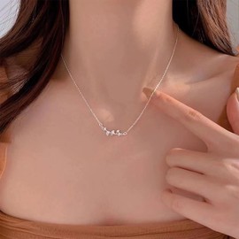 Allereya Boho Ginkgo Biloba Leaf Pendant Necklace Silver Ginkgo Necklace Small Leaf Choker Necklace Ginkgo Leaves Necklace Jewelry for Women