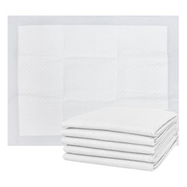 Pet Training Pee Pads with 4-Layer Leak Proof,Disposable Pads for Dogs and Cats with Standard Absorbency and Quick Drying, Large Size, 24 x 24 Inch -5 Count,White