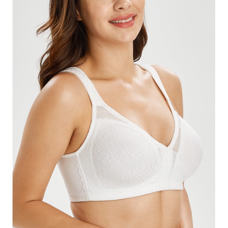Lemorosy Full Coverage Front Closure Posture Bra Wirefree Unpadded Back