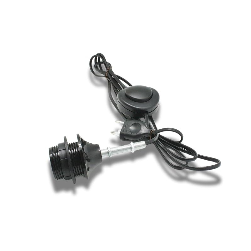DIY Floor Lamp Set with E27 Socket and Cable Black