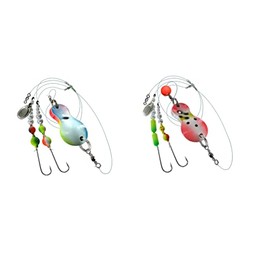 blntackle76 Set of 2 Butt Spoons by Jenzi, Flatfish Indicator Mounted 80 g White/Blue/Red 100 g Red/White/Dots and Petri Heil! Sticker