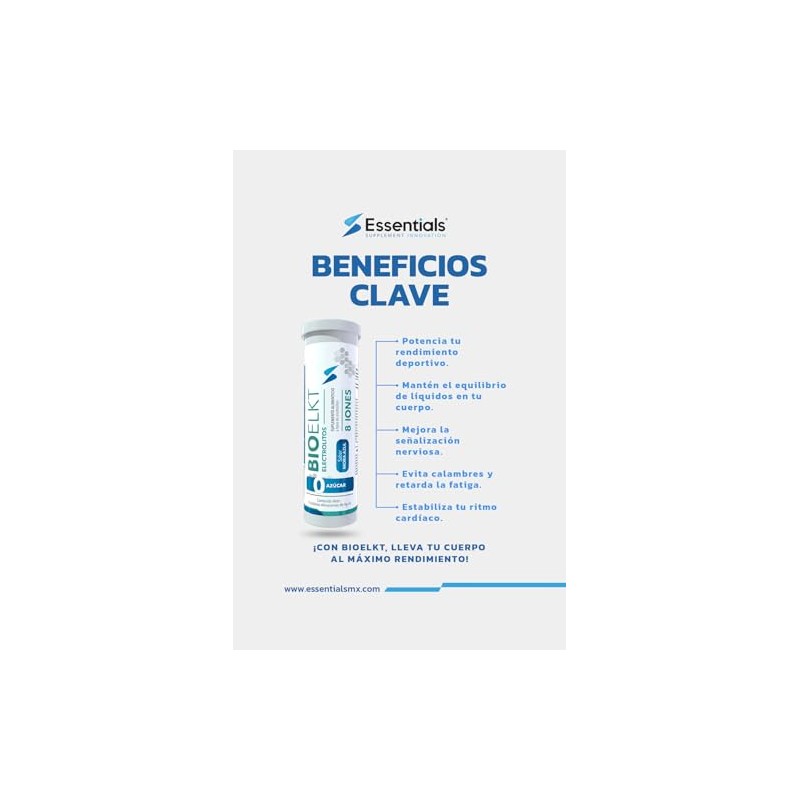 BIOELKT | Electrolitos efervecentes 8 IONES sin azucar | Essentials