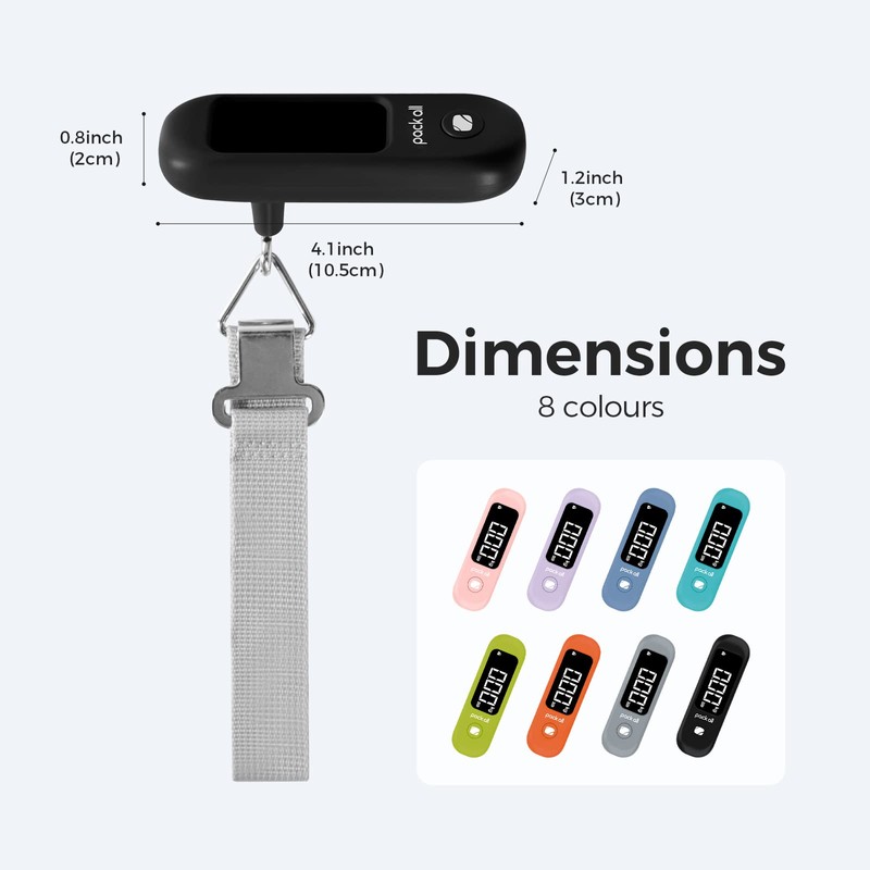 pack all 110 Lbs Luggage Scale, Digital Handheld Baggage Scale,