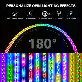 Ehaho 2 PCS 3FT Whip Lights with Spring Base，APP & Remote Control Led Whip Lights for Side by Side, Spiral RGB Chasing Lighted Whips with Rocker Switch, Misic Led Whips for UTV ATV RZR SXS Can-Am