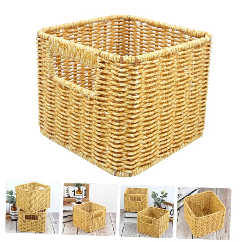 VILLFUL Elegant Desktop Basket Woven Storage Basket for Office Kitchen
