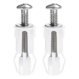 uxcell 2Pcs Toilet Top Cover Lid Seat Fixings, Hinge Bolt Screws Toilet Seat Fixings for Top Mounting Toilet Seat Hinges Toilet Seat Replacement Parts Kit
