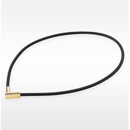 phiten RAKUWA Magnetic Neck Chopper Square Necklace, Gold/Black, 19.7 inches (50 cm), Improves Shoulder Stiff & Neck Relief, Relieves Stiff Shoulders, Improves Circulation, Men's, Men