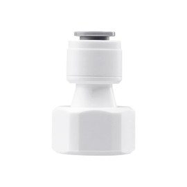 Qrity Pushfit Fittings, 1/2 Inch Female Thread to 5/16 Inch Straight Quick Connect, for Water Filter Dispensers and Reverse Osmosis