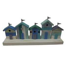 Shoeless Joe Five Marine Coloured Beach Huts in a Row