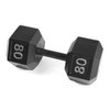 CAP Barbell Cast Iron Hex Dumbbell, Black, Single, 80 lb