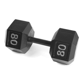 CAP Barbell Cast Iron Hex Dumbbell, Black, Single, 80 lb