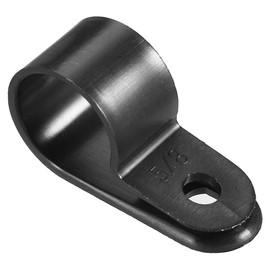 TA-VIGOR 50Pcs Nylon R-Type Cable Clamp Clips, 15.8mm Plastic Cable Clamp Assortment Kit Fastener, Plastic Wire Clamp Clips for Electrical Cable Wire Conduit Cable Management, Black CC-4