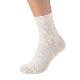 FlaxSox - Calcetines de lino súper respirables para hombre, paquete de 3, Beige, 6-7