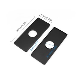 Pack of 2 Sink Tap Hole Cover, PARFCO Black Tap Underlay, Tap Base Plate Stainless Steel for Bathroom and Kitchen Taps