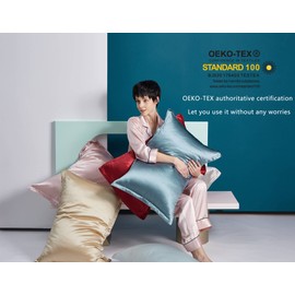 DISANGNI 100% Mulberry Silk Pillowcase，for Hair and Skin, Envelope Type, Silk Pillowcase one Side，Real Silk Pillowcase (Gold, Queen(50x75cm))