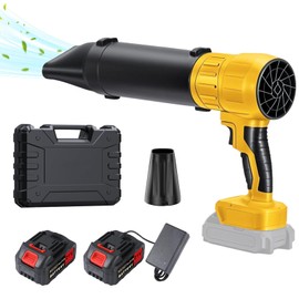 21V Cordless Leaf Blower with 2 Batteries & Fast Charger, Electric Cordless Leaf Blower, High-Speed Handheld Blower, 2 Nozzles & Extension Tube, Lightweight Handheld for Patio, Lawn, Leaves