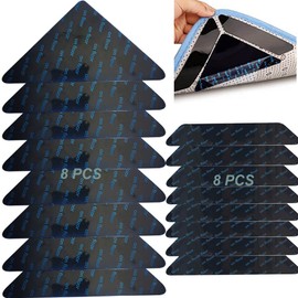 16 PCS Rug Grippers for Hardwood Floors, Rug Grip Tape for Carpet On Tile, Non Slip Grippers Washable for Doormat， Anti Slip Rug Grip Pads