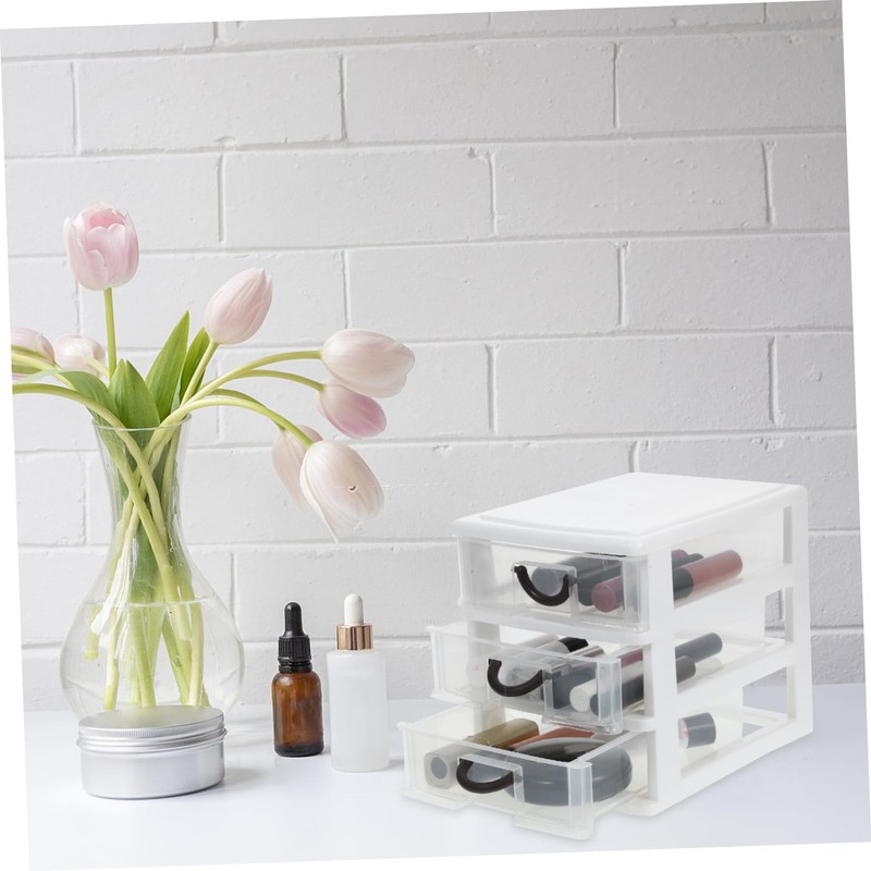 VICASKY Elegant Desk Organizer White Desktop Storage for Cosmetics Sundries