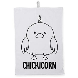 Hippowarehouse Chickicorn - Chicken unicorn Tea Towel Eco Printed Dish Cloth Kitchen accessory 50cmx70cm 100% Cotton