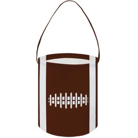 HKEC Small Canvas Bucket,Easter Buckets,Gift Baskets with Handle,Cute Pattern Candy Basket Empty,Bucket Decoration(Rugby)