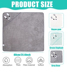 Funmo Baby Hooded Towel, First Equipment Baby Towel, 80 x 80 cm, Baby Bath Towels, Bath Towels, Hand Towels for Babies, Newborn Bath Towel with Hood, Newborns from 0 Months to 2 Years, Pack of 3