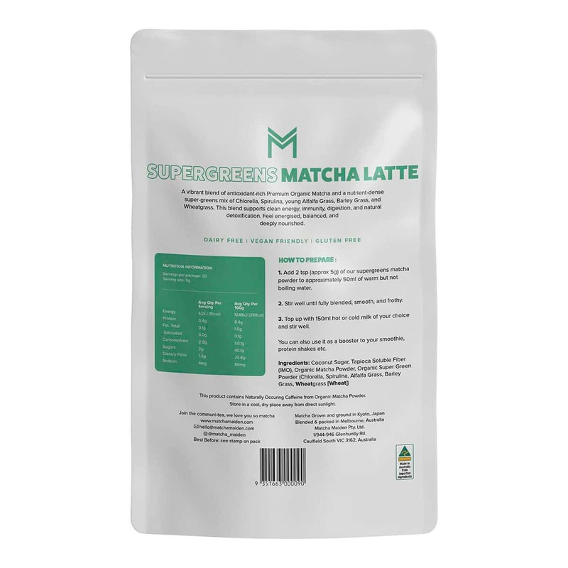 Matcha Maiden Supergreens Matcha Latte, 150g