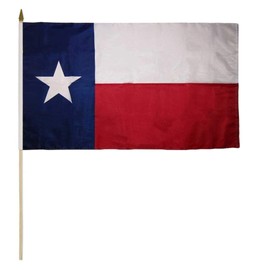 Trade Winds Wholesale Lot of 3 State of Texas 12x18 12"x18" 100D Woven Polyester Nylon Stick Flag 30" Wooden Staff