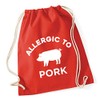 Hippowarehouse Allergic to Pork Drawstring Cotton School Gym Bag 37cm