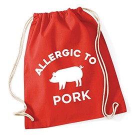 Hippowarehouse Allergic to Pork Drawstring Cotton School Gym Bag 37cm x 46cm, 12 litres