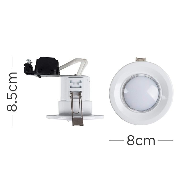 MiniSun | Modern Fire Rated Gloss White GU10 Recessed Ceiling