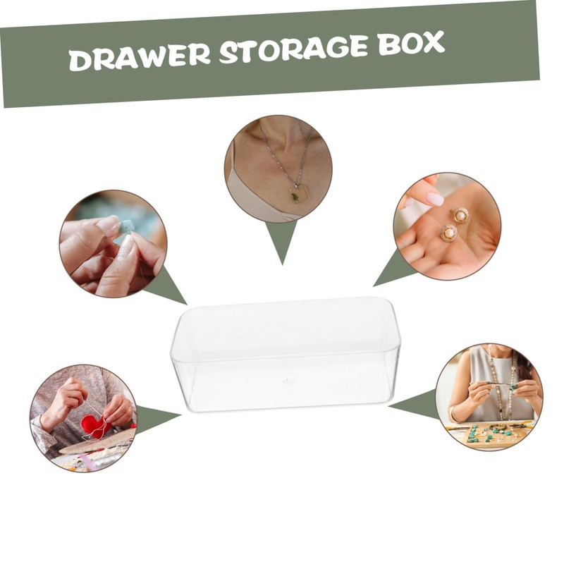 FUNOMOCYA Versatile Acrylic Drawer Organizers Set 3 Trays for Desk